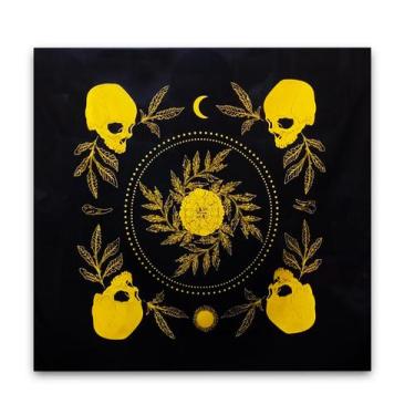 Imagem de Toalha De Tarô para Leitura Brilho Preto/Dourado 70CM - Flash