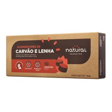 Imagem de 10 Acendedor de Carvão Churrasqueira Isca de Fogo Fogueira - Natural