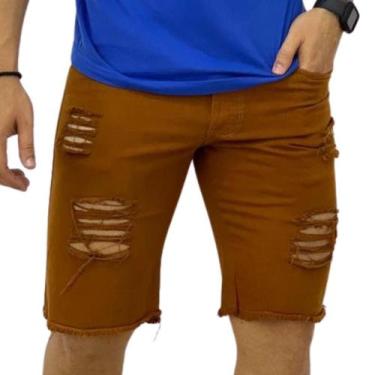 Imagem de Bermuda Jeans ST Telha - Atacado da Moda, 44, Telha