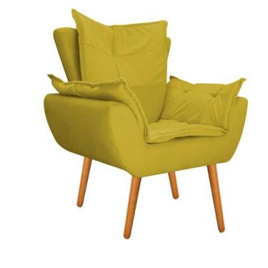 Imagem de Poltrona Decorativa Fenzzi Pés Palito Mel Sala de Espera material sint