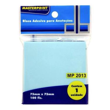 Imagem de Bloco Adesivo para Anotações Azul 75x75mm com 100 Folhas Masterprint M