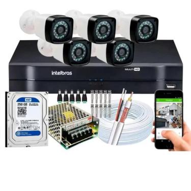 Imagem de Kit 5 Cameras Segurança Dvr Intelbras Full Hd 8ch full hd C/HD