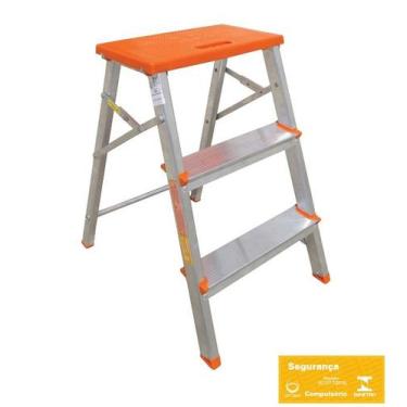 Imagem de Escada Banqueta Doméstica 3 Degraus em Alumínio Botafogo