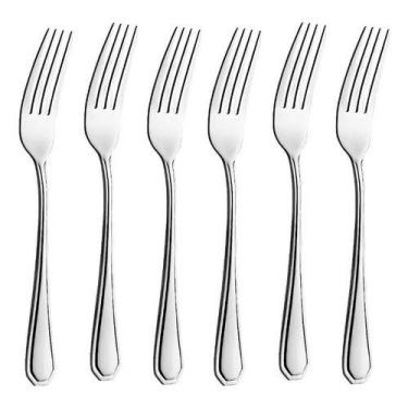 Imagem de Jogo Garfo De Mesa Inox 6 Peças Bar/restaurante Bufffet - Home e more,