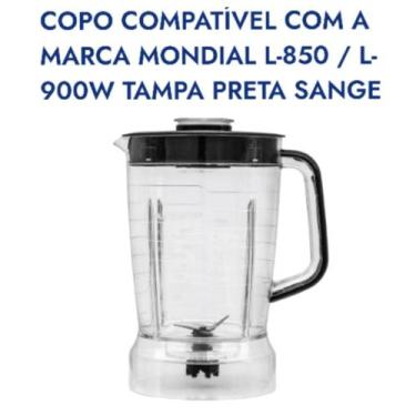 Imagem de copo para liquidificador mondial L 850 / L 900 tampa preta com lamina 