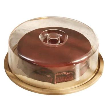 Imagem de Boleira Bambu Com Tampa Porta Bolo Torta Pudim Queijo 28cm - ÚTIL BAZA