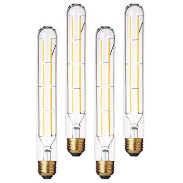 Imagem de YFXRLIGHT Lâmpada Tubular Longa Led Edison T10 Regulável 4000K Luz Do Dia Branca, Lâmpada de Filamento Vintage de 8 W Equivalente A 80 W, Lâmpada Led de Base E26, 8,9", Pacote com 4