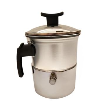 Imagem de Ramos Leiteira de Apito Reforçada Revestimento Interno Antiaderente Nº14, 1.5 Litros, Prata, com Apito, Cabo Ergonômico e Tampa de Vidro com Saída de Vapor