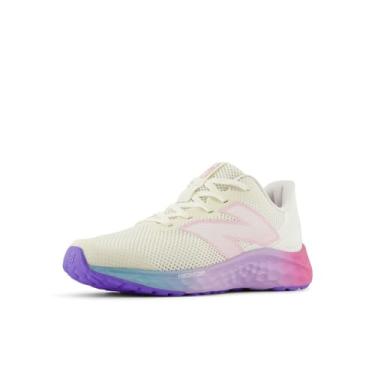 Imagem de New Balance Tênis Arishi Fresh Foam v4 para meninos – Criança grande, Cinza/Meados do Século Rosa/Lilás Glo, 20 BR GG