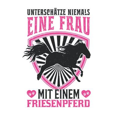 Imagem de Friesenpferd Notizbuch: Friesenpferd Reiterin Friese Pferd Frau / 6x9 Zoll / 120 linierte Seiten Seiten