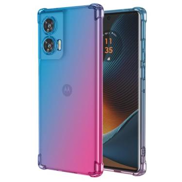 Imagem de Vokuha Capa de celular para Motorola Edge 50 Fusion, capa protetora traseira de TPU à prova de choque para Motorola Edge 50 Fusion 5G azul/rosa