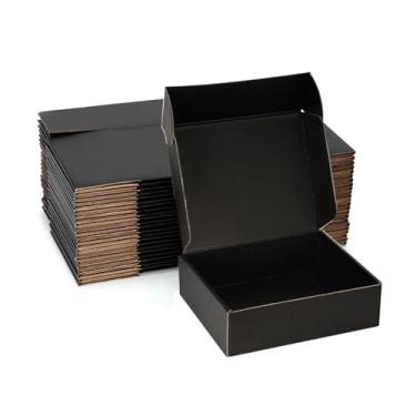 Imagem de DUZCLI Conjunto de 25 caixas de transporte pequenas 7x5x2 - pequenas caixas de papelão pretas para embalar pequenas empresas, pequenas caixas para remessa, caixas de correio e pequenas caixa