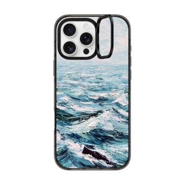 Imagem de CASETiFY Capa com suporte de anel de impacto para iPhone 16 Pro Max [suporte/2 m. 3 x proteção contra quedas de grau militar/compatível com Magsafe] - Mar azul profundo - preto transparente