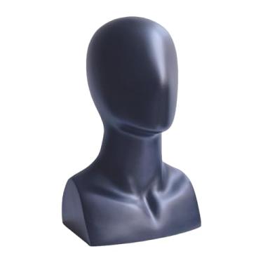 Imagem de Kokiya Holder de cabeça de manequim Profissional com a peruca de cabeça de ombro, mostrando o suporte para a peruca de colar fazendo estiling shopping center, Preto