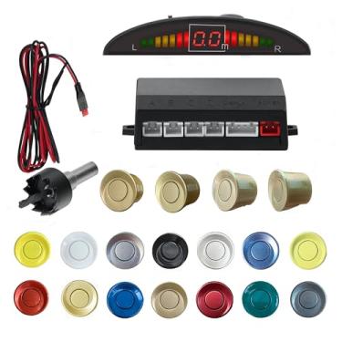 Imagem de SANDETOUN Kit de sensor de estacionamento kit de sensor de reserva sensor reverso para carro 18 opções de cores para sondas ajustável alarme volume profissional sensor de reversa para carro assistente