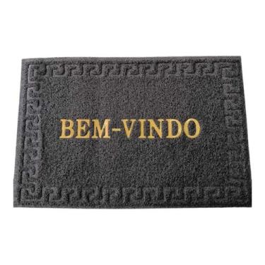 Imagem de Tapete Capacho Bem Vindo Emborrachado Antiderrapante Para Porta - Mate