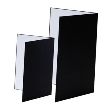 Imagem de AsrMyjcx 2 peças refletores leves Fotografia Cardboard dobrável, multifuncional e 360 ​​° Rotation Light Difusor Boards para morta, Preto Branco Prata, A4 43