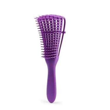 Imagem de 1 peça Pente Pente Penteado Cabelo Liso Fofo Couro Cabeludo Massagem Pente Adequado para Cabelo Cacheado Escova (Roxo)