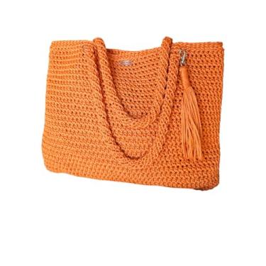 Imagem de Bolsa Crochê sacola de Fio Náutico bag Femenina Ombro praia (ceramica)