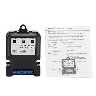 Imagem de Controlador de carga solar 30A PWM, regulador inteligente de bateria de painel solar 12V 24V com display LCD ajustável (DHS-5S6V/12V 10A)