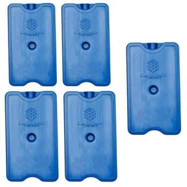 Imagem de kit 5 Placa Gelo Artificial Reutilizável Rígido 200ml Bolsa Térmica Ca