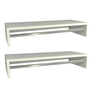 Imagem de Kit 2 Cabideiros De Parede Suspenso 80x25x11,5 Branco