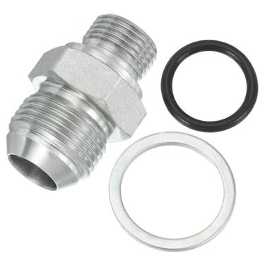 Imagem de PATIKIL Conectores de mamilo redutores hexagonais Adaptador de tubo 1 1/40.6 cm macho 37° Flare JIC x 1/5.1 cm BSPT macho, adaptador de bocal redutor de encaixe de tubulação Encaixe hidráulico de aço