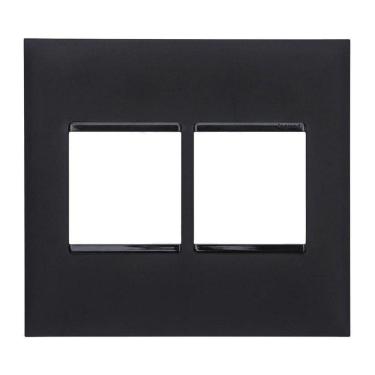 Imagem de Placa 2+2 Postos 4X4 Preta - 618512Pt Pial Plus+ Legrand