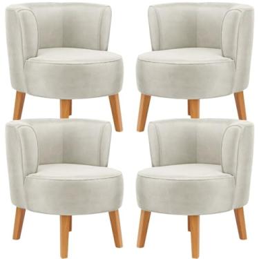 Imagem de Kit 4 Poltronas Macia para Recepção Clínica Ergonômica Reforçado MOBLAN decor (Bege)