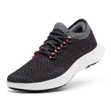 Imagem de Allbirds Tênis feminino Tree Dasher 2 Active, respirável, lavável à máquina, cadarço para caminhada, corrida e academia, Preto natural, coral florido (sola de nevasca), 35
