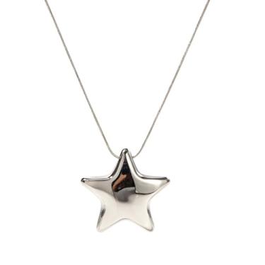 Imagem de Colar minimalista de estrela para mulheres, meninas, delicado, aço inoxidável, banhado a ouro 18 k, pingente de pingente de corrente ajustável na moda, joias modernas, presentes de Natal e aniversário