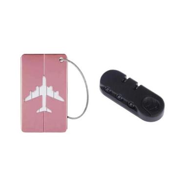 Imagem de Cadeado de Mala com Tag Identificador Rosa Claro - We Go To