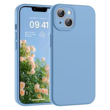 Imagem de SUPFINE Capa projetada para iPhone 15, silicone líquido premium com forro de microfibra macio antiarranhões [proteção de câmera atualizada] Capa protetora fina à prova de choque para homens, mulheres