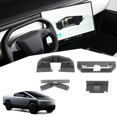 Imagem de Airayvis Acessórios Cybertruck com inclinação de tela ajustável em 4 direções e suporte giratório para navegação do console central Tesla Cybertruck 2024 - Suporte giratório para tela de console
