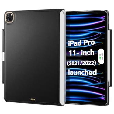 Imagem de Capa Magic Keyboard compatível com iPad Pro 11 polegadas (2022/2021) - Capas com suporte para lápis para SmartKeyboard Folio Slim Back Cover (teclado não incluído), preta
