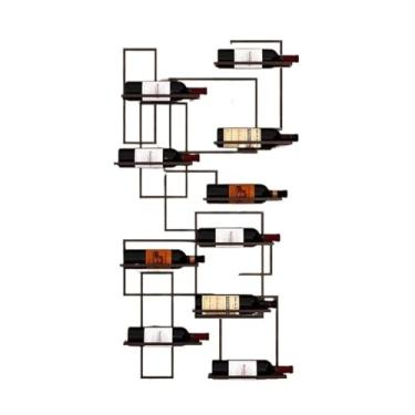 Imagem de Suporte para Vinhos Rack de vinho montado na parede, rack de exibição de vinho para casa, rack decorativo, rack de vidro de vinho, de cabeça para baixo, rack de suspensão de parede Porta-Garrafas(Meta