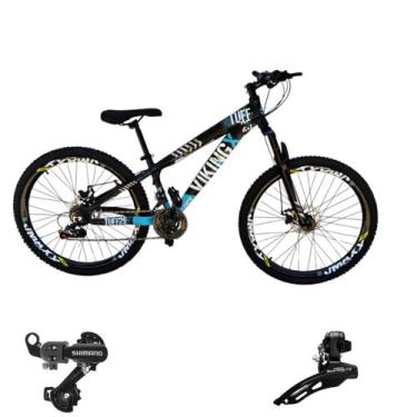 Imagem de Bicicleta Aro 26 Vikingx Aluminio Tuff 25 Mtb 24v Cambio Shimano Diant
