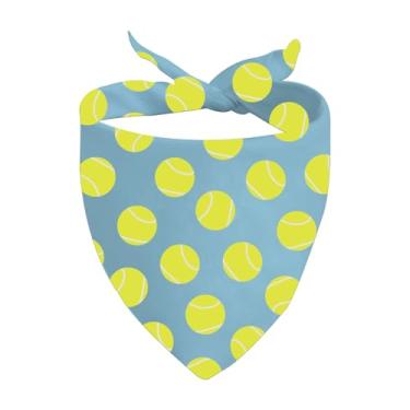 Imagem de JXGZSO 1 peça de bandana triângulo bola de tênis para fãs de tênis para fãs de tênis mercadoria de jogador de tênis (Cão bola de tênis)