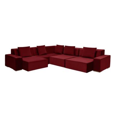 Imagem de Sofá Dubai 3.77x3.77m De Canto Retrátil - Vinho