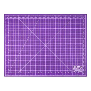 Imagem de Breman Precision Tapete de corte autorreparável de 45 x 61 cm - Tapetes de corte roxo/cinza de PVC de 5 lados para artesanato, costura, estofamento e projetos DIY - Design durável e antiderrapante com