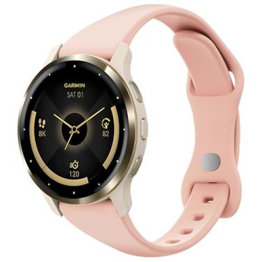 Imagem de Laband Pulseira de relógio fina de silicone de 22 mm compatível com Garmin Venu 3/Venu 2/Venu 4 de 45 mm/Vivoactive 4, pulseira de substituição fina e estreita para Forerunner 570 47 mm/265/255/255