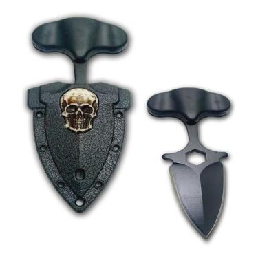 Imagem de Mini Faca Push T Dagger Fulltang Caveira Na Bainha Soco - Luatek