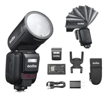 Imagem de GODOX V100 S TTL Cabeça Redonda Flash de Câmera para Sony,100Ws 2.4G HSS 1/8000 Speedlite,70 Flashes de Potência Total,Reciclagem de 1.7s,Suporta Carregamento Tipo C