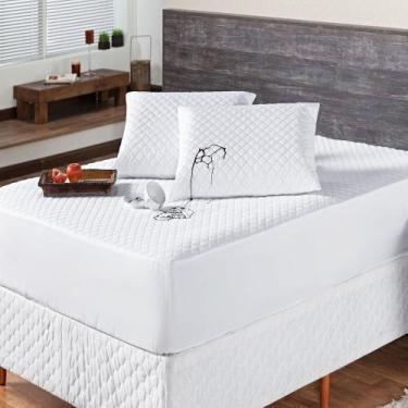 Imagem de Protetor de Colchão Impermeável Matelado Casal Branco Enxovais Aquarel