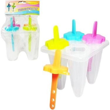 Imagem de Forma Plastico Picole Cone 4 Cavidade Cabo Colors 13X11X10Cm - 20 Come