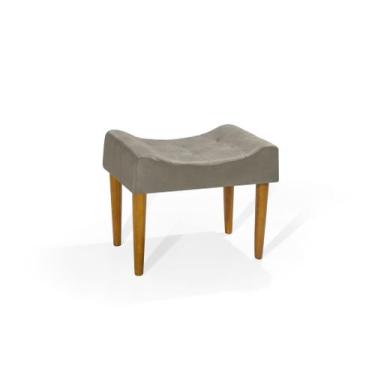 Imagem de Puff banqueta pés palito retro retangular penteadeira cor Areia - DECO