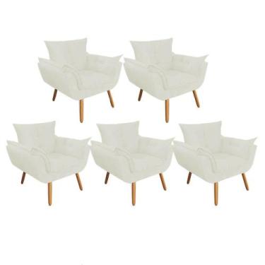Imagem de Kit 05 Poltrona Cadeira Decorativa  Opala Sala de Estar Recepção Consu