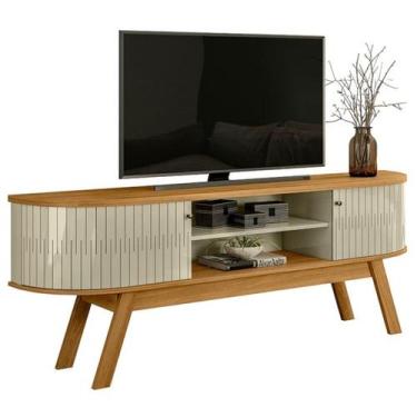 Imagem de Rack Bancada Tv 75 Pol 2P 183 cm Valencia Cumaru Opala MADETEC, Cumaru