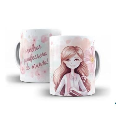 Imagem de Caneca branca dia dos professores floral (14101)