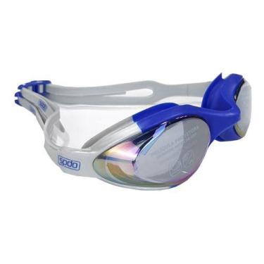 Imagem de Óculos Natação Speedo Hydrovision Mr Espelhado Antiembaçamento, Azul